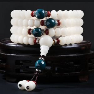 Armband naturliga vita jade bodhi rotarmband för män och kvinnor meditation bön 108 grossist buddhistisk energy yoga halsbandsmycken