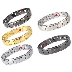 Altri braccialetti Trattamento Bracciale magnetico Salute Gioielli elasticizzati al germanio per uomini e donne Il regalo Magnete in acciaio inossidabile Bra219s