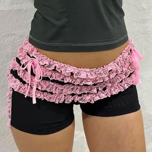 Kadın Şortları Gaono Fırfır Knickers y2k kadınlar kawaii balkabağı külot peri dantel bowknot lolita güvenlik pantolon tatlı Viktorya Bloomers