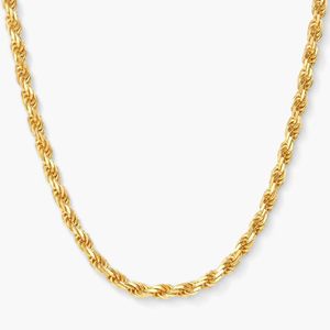 AU750 2,5 mm gedrehte Seilkette 18 Karat Massivgold-Seilkette für Herren