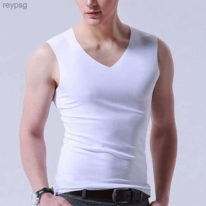 Men's Tank Tops Tight Skinny Men Ice Silk Sleeveless Elastic Body Shapewear Vest Sport Breathable Fitness Compression Abdomen Tummy Control Top YQ240131