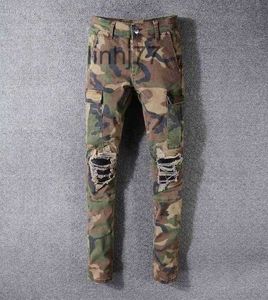 Herren Jeans 536 High Street Fashion Marke Multi Pocket Amirs Jeans Patch Camouflage Loch Elastic Slim Fit96707807VGU