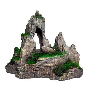 ROCKERY Decoration Artificial Harts Ornament Landscaping Simulation Aquarium Stone Moss Fish Live Accessories 240124