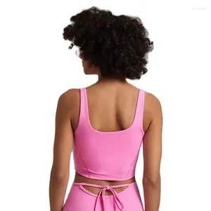 Yoga outfit Solid Color U Shape Women Fitness Bh Sport Underwear Top Cross Back Gym Chest Pad High Strength Comprehensive Training Jog