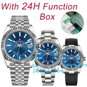 Top New Style Luxury Men Blue SKY Dweller Orologio sportivo Movimento da uomo Multifunzionale quadrante 24 ore in acciaio inossidabile Immersione impermeabile253S