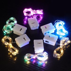 20 Pack String Fairy Lights 20LED 2M Silver Copper Wire Batterisdrivna dekorationer Ljus för bröllopsfest juldekor