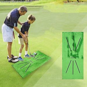 Golf Training Aids Portable Swing Mat Hitting Batting Direction Mark Trace Indoor Home Practice Ball Marker