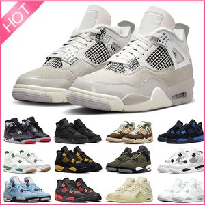 Med Box Men 4 Basketball Shoes 4s Women Sneakers Black Cat Bred Reimagined Thunder Midnight Navy Sail Fire Red Military Gold Cool Gray Jumpman 4 Sports Trainers