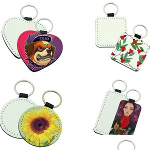 Other Home Garden Mixd Sublimation Blanks Keychains Pu Leather Keyring Heat Transfer Printing Keychain For Diy Crafts Supplies Chr Dhelq