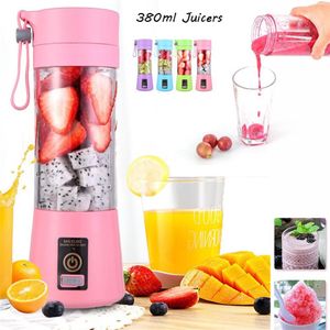 새로운 380ml 휴대용 블렌더 주스 컵 USB 전기 과일 과일 주스 핸드 헬드 스무디 제조업체 Juicer Blender 충전식 미니 스포츠 B298Z