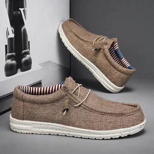 Mäns solida sneakers färg casual bekväm duk loafers glider på lägenheter klassisk stor storlek mjuka andningsbara manliga skor 240125 30