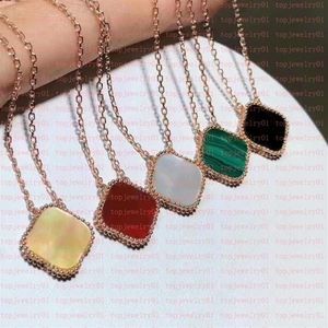 15mm Classic4 Four Leaf Clover Necklaces Pendants Mother-of-Pearl Stainless Steel Plated 18K for Women&Girl Valentine's Mothe242s