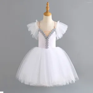 Stage Wear Ballet Skirt For Girls Adult Performance Costumes Children's Sling Princess Long Romantic Tutu Dress Dance Velvet Tops