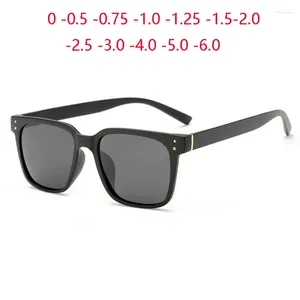 Sunglasses 0 -0.5 -0.75 To -6.0 Colorful Minus Lens Square Prescription Men Polarized Fashion TR90 Anti-UV Myopic Sun Glasses For Women