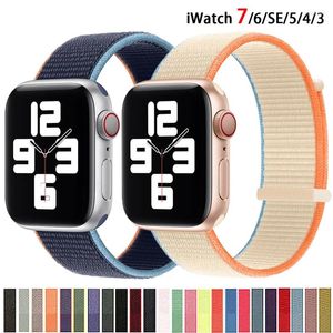 Titta på band Nylon Rem för Apple Band 9 8 7 SE 6 5 4 Ultra 49mm 40mm 44mm 45mm 41mm Accessorie Armband Iwatch Serie 3 38mm 42mm