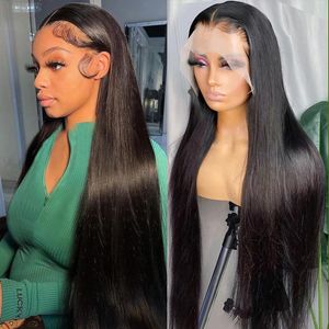 HD Transparent 360 Lace Frontal Wig 4 4 Closure Straight 13 6 Front Human Hair Wigs For Black Women 30 34 Inches 240126