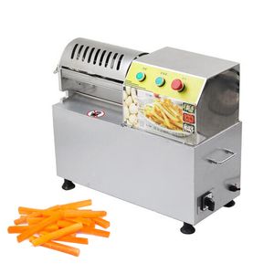 Máquina elétrica de batatas fritas, cortador de tira de batata comercial, fatiador de batata, máquina de barra de empurrar, 900w