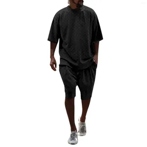 Herrspåriga korta uppsättningar 2 stycken kläder Summer Sleeve T -shirt och shorts Tracksuit Casual Athletic Sports Suit Jackets