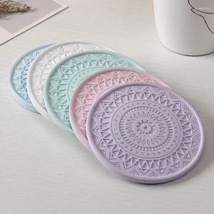 Ferramentas de artesanato redondo coaster resina silicone molde bandeja café diy epóxi gesso concreto vinho vidro copo esteira molde decoração casa