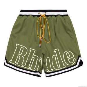 Projektantki szorty Rhude męskie kapsułki letnie spodnie plażowe Materiał oddychający oddech Lose Fitness Basketball Short 3udV