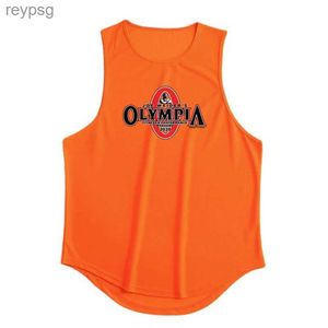 Erkek Tank Tops 2022 Yaz Gevşek Hızlı Kurutulabilir Tank Top Vücut Geliştirme Egzersiz Kolsuz Gömlek Erkek Fitness Baskılı Stringer Singlets YQ240131