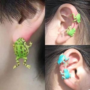 Ryggar örhängen 1Pair Party Gift Frog Fashion Creative Without Pierced Ear Bone Clip Metal smycken Roliga djur Studs Kvinnor