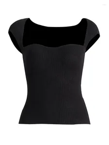 Women's Tanks Sexy Style Knit Sweater 2024 Niche Slim Fit Design Strapless Bag Shoulder T-shirt Solid Color 19Z2906