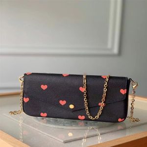 M80232 لعبة على Felicie Pochette 3 PCS مجموعة مفضلة Pochette Assectories Women Crossbody Pres Messenger Bags مع B324R