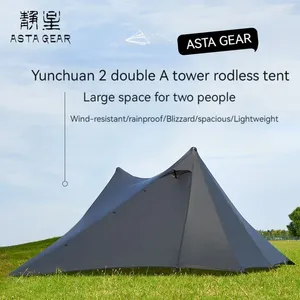Tents And Shelters ASTA GEAR Yun Chuan Double-sided Silicon-coated Double A Pyramid 15D Nylon Rodless Camping Hiking Outdoor Tent