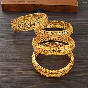 Bangle Est Big Wide Dubai Gold Color Bangles Bracelets African Men Men Prezent biżuterii