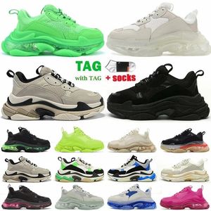 Plattform Designer Freizeitschuhe Triple S Sneakers Tripler Schwarz Weiß Klare Sohle Work Out Walking Herren Damen Damen Klassische Trainer 2024SS