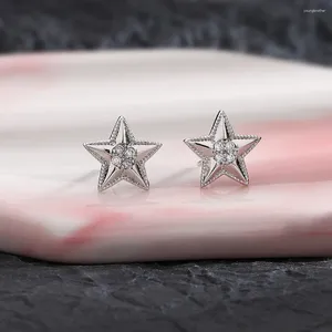 Brincos de garanhão na moda cor prata estrela do mar pedra clara geométrica para mulheres menina presente moda jóias dropship atacado