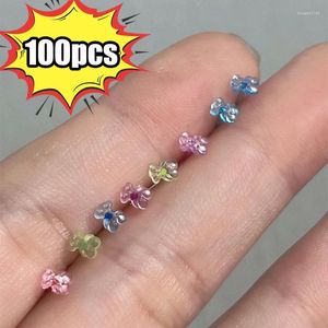 Stud Earrings 100pcs/set Bear For Women Allergy Plastic Ear Hole Prevention Stick Maintenance Pierced Ears Jewelry