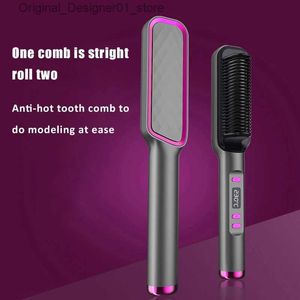 Hair Dryers Liquid Crystal Hair Straightener Comb Negative Ions Do Not Hurt Hair Straightener Hair Curling Two Curling Iron Straightener Q240131