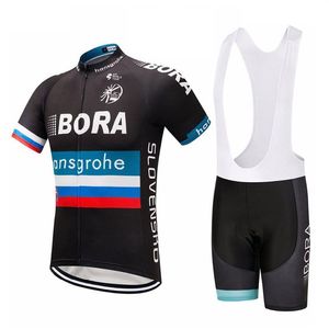 2019 Bora Radtrikot Maillot Ciclismo Kurzarm und Radsport-Trägerhose Radsport-Sets Riemen Bicicletas O19121720294s