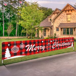 Buon Natale Banner esterno Decorazioni natalizie per la casa Cristmas Bandiera ornamenti appesi Natale navidad Noel Felice Anno Nuovo269i