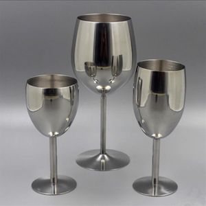 2PCS Klasyczne kieliszki do wina ze stali nierdzewnej 18 8 Wineglass Bar Wine kieliszek szampan koktajl Picie Pucharu uroków imprezę Y22229