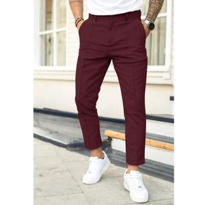 Mens Business Casual Pencil Pants Loose Suit Män Solid Pleated Wash Wear Dress Trousers Double Fold Line Slim Fit Trouser 240130