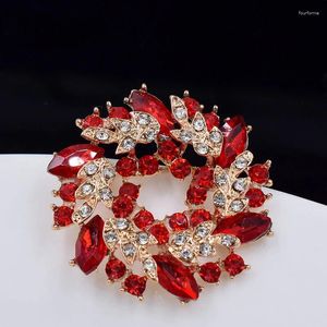 Brooches Crystal Rhinestone Flower Pins Women Clothes Scarf Buckle Garment Accessories Fashion Jewelry Gifts 2024