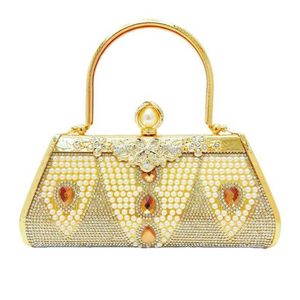 New Pearl Diamond Wedding Handheld Bag Water Diamond Celebrity Banket Bag Evening Dress Oblique Straddle Bankettväska