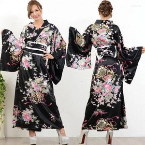 Etniska kläder traditionella japanska kimono kvinnor badrock yukata klänning scen prestanda kostym blommig sakura anime cosplay kostymer