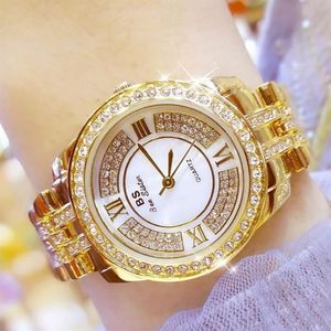 Stylowe zegarki trendów złoty srebrny kolor różany złoto kolor ins pełny diamenty damskie sukienki zegarki błyszczące eleganckie dziewczyny prezent259q