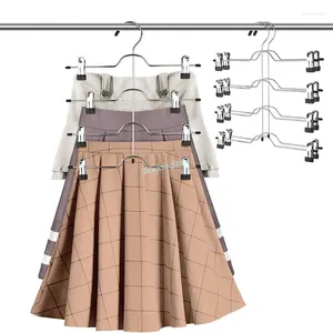 Cabides roupas com clipes de metal antiderrapante calças de poupança de espaço ajustável ganchos giratórios saia para mulher