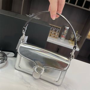 Vintage crossbody designer bags ladies silver shoulder bag smooth leather small size exquisite party Tabby flap underarm tote woman handbag casual xb128