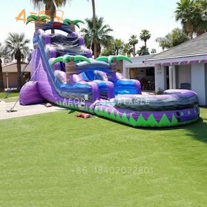 Kommersiella barn studsar husparker Backyard Waterslide Vuxna Giant Pool Ierable Water Slide studsande 240127