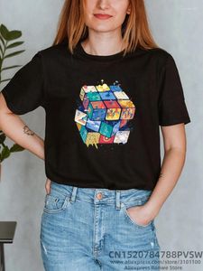 Damen-T-Shirts, Frauen, Zauberwürfel, lustiger Druck, T-Shirt, Mädchen, Y2K, kurzärmelig, T-Shirts, Tops, 90er-Jahre, Sweetshirts, weibliche Harajuku-Kleidung