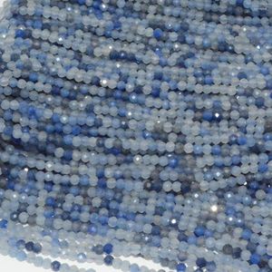Pietre preziose sciolte Perle rotonde sfaccettate di avventurina naturale Bule 2,5 mm senza trattamento di colore