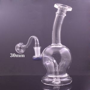 Einzigartige runde Glasbong-Recycler-Huka-Aschefänger-Bongs Perc-Öl-Dab-Rigs Rauchende Wasserpfeifen 14-mm-Verbindung mit männlichem Glas-Ölbrenner-Rohr-Tabakkopf Günstigster Preis