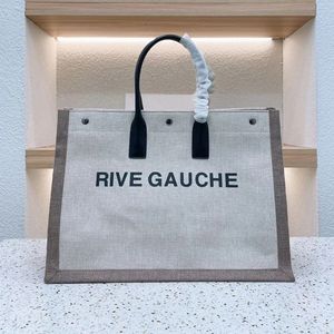 Designers bag Trendy Womens Handbag Rive Gauche Tote Shopping Handbag Linen Big Beach Bag Travel Shoulder with box