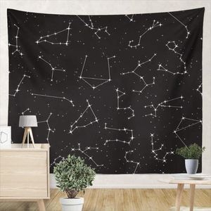 Tapissries Constellations in the Night Star Sky Aries Oxe Gemini Leo Virgo Libra Scorpio Bedroom Living Room Home Tapestry Decoration